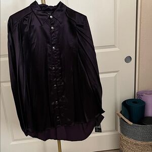 Elegant Purple Satin Blouse